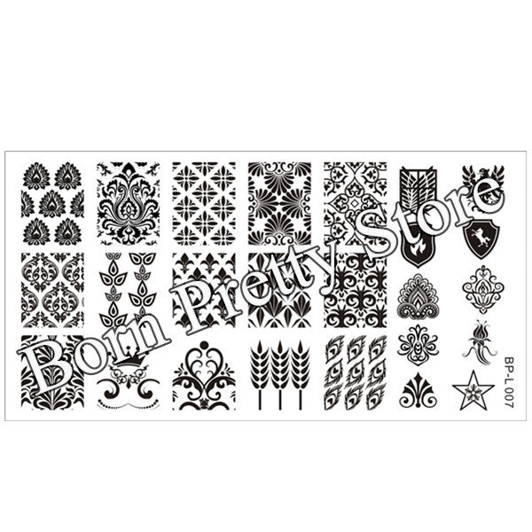 Born Pretty Nail Stamping Plates Lace Flower Animal Pattern Nail Art Stamp Stamping Template Image Plate Stencil Nails Tool