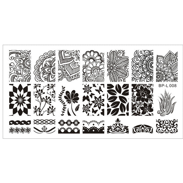 Born Pretty Nail Stamping Plates Lace Flower Animal Pattern Nail Art Stamp Stamping Template Image Plate Stencil Nails Tool