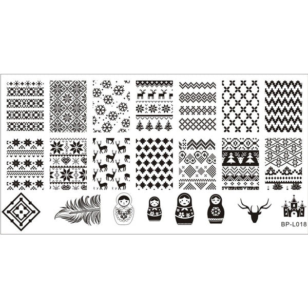 Born Pretty Nail Stamping Plates Lace Flower Animal Pattern Nail Art Stamp Stamping Template Image Plate Stencil Nails Tool