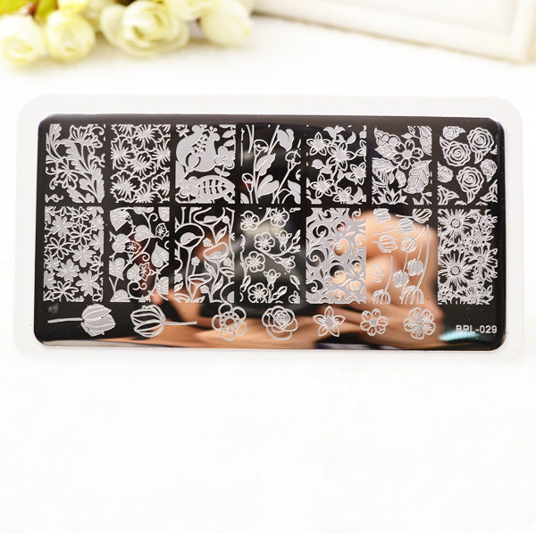 Born Pretty Nail Stamping Plates Lace Flower Animal Pattern Nail Art Stamp Stamping Template Image Plate Stencil Nails Tool