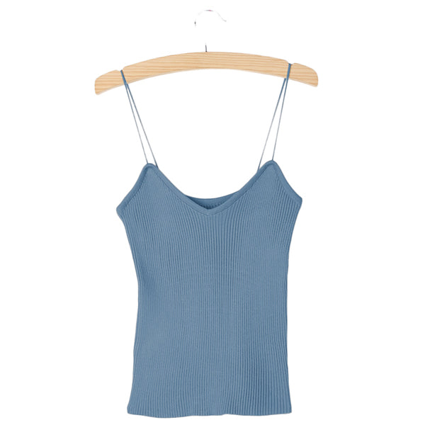 Hot Knit Tank Tops Women Camisole Vest Simple Stretchable V Neck Slim Sexy Straps Tank-448E