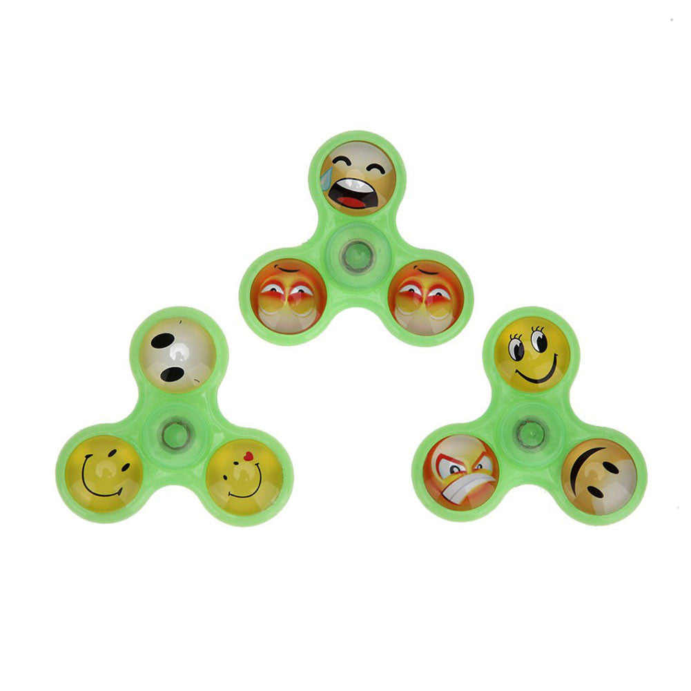 1pc Luminous Tri-Spinner Fidget Toy Cute Funny Smile Finger Spinner for Autism ADHD Anti Stress Focus Toy Hot Sale Hand Spinner
