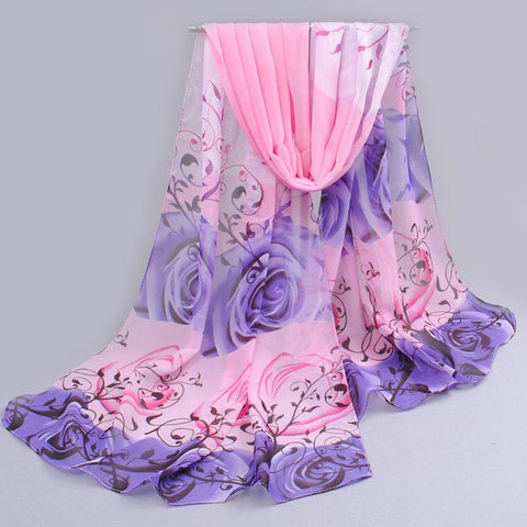 new 2017 cotton scarf han flowers roses and scarves Quality goods printed chiffon polyester scarves hot sell Beach silk scarf