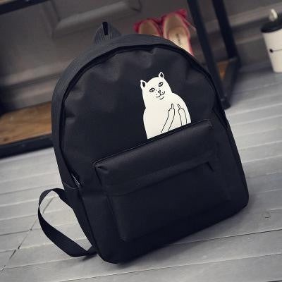 Lemon Kitten Japanese Cat Backpack For Women School Bag Canvas Teenage Girl Cartoon Backpack Mochila Escolar Women Backpack