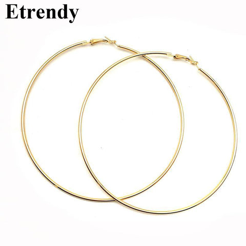 Personality Super Big Circles Hoop Earrings For Women Fashion Gold-color Jewelry Bijoux Trendy Statement Earrings