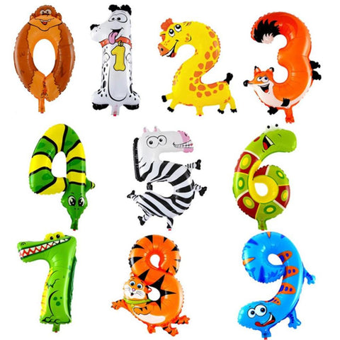 1Pcs Number ballon Animal Foil Balloons Wedding Inflatable Happy Birthday Decoration Air Balloons Children's Gifts Party Balloon