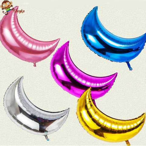 1pcs 36Inch Large Moon Shape Helium Foil Balloons Birthday Wedding Party Supplier Moon and Star Party Decorations