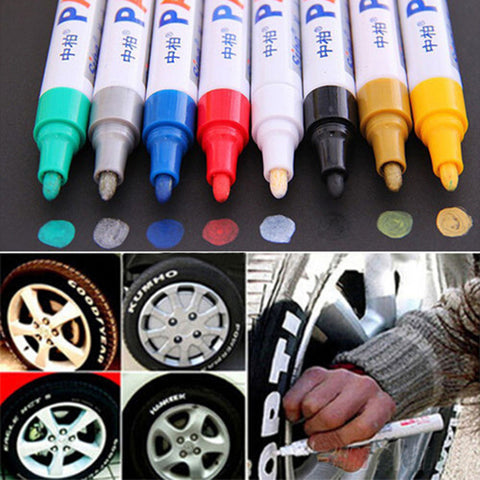 LARATH New 1pc Universal White Car Motorcycle Whatproof Permanent Tyre Tire Tread Rubber Paint Marker Pen hot selling
