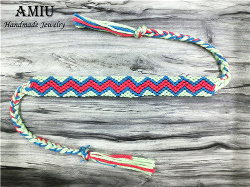 AMIU Handmade Bracelet Custom Tibetan Cotton Wrap Popular Woven Rope String Friendship Bracelets For Women Men Dropshipping