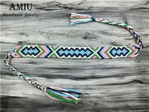 AMIU Handmade Bracelet Custom Tibetan Cotton Wrap Popular Woven Rope String Friendship Bracelets For Women Men Dropshipping