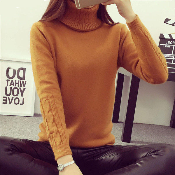 OHCLOTHING Hot 2017 Spring Autumn Winter Pullovers Fashion turtleneck Sweater Women twisted thickening slim pullover sweater