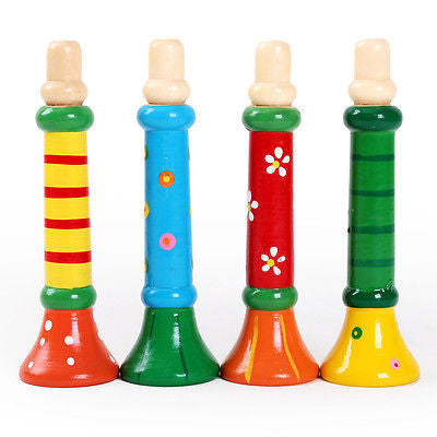 Hot Musical Instrument Children Baby Kid Wooden Hooter Bugle Suona Trumpet Toy