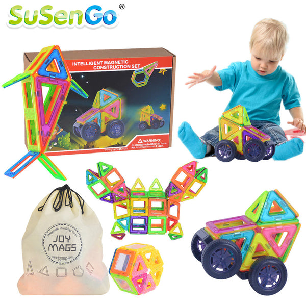 SuSenGo Big Magnetic Designer Kits 41pc Building Models Toy with Wheel Car Baby Kids Toddlers Educational Gift