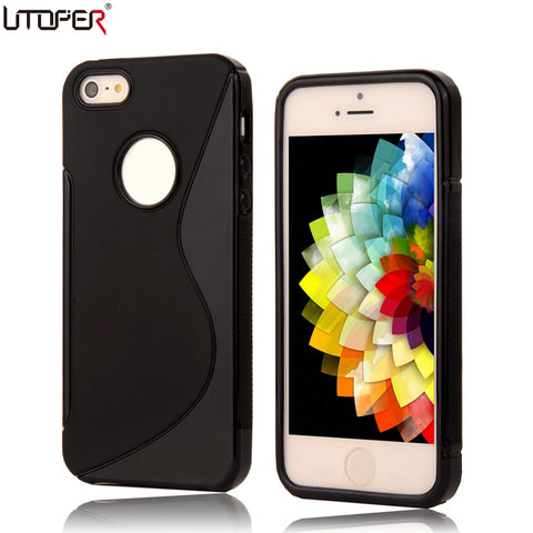 For iPhone 4 4s Case Coque S LINE Anti Skid Soft Silicone Gel TPU Slim Back Cover For Apple iPhone4 iphone4S Matte Protect Cases