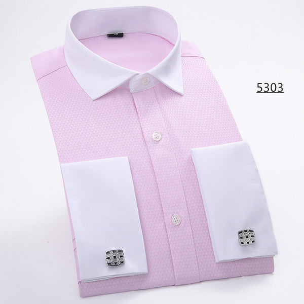 Men French Cufflinks Shirt 2017 New Men's Shirt Long Sleeve Casual Male Brand Shirts Slim Fit French Cuff Dress Shirts For Men