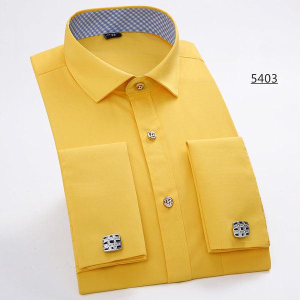 Men French Cufflinks Shirt 2017 New Men's Shirt Long Sleeve Casual Male Brand Shirts Slim Fit French Cuff Dress Shirts For Men