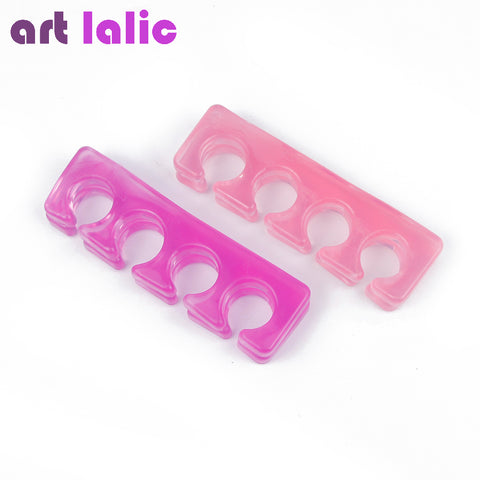 2 Pcs / Pack Silicone Soft Form Toe Separator / Finger Spacer For Manicure Pedicure Nail Tool Flexible Soft Silica Random Color