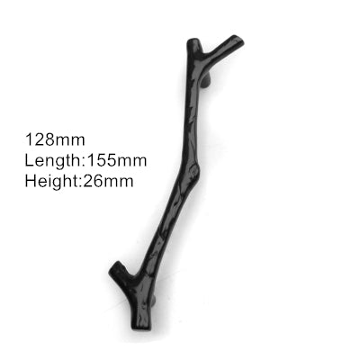 KAK Creative Black Silver Tree Branch Handles 96mm 128mm Kitchen Cabinet Drawer Door Handles Pulls Knobs  Furniture Hardware