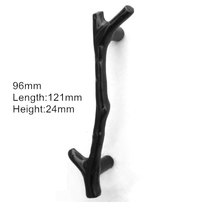 KAK Creative Black Silver Tree Branch Handles 96mm 128mm Kitchen Cabinet Drawer Door Handles Pulls Knobs  Furniture Hardware