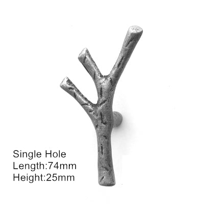 KAK Creative Black Silver Tree Branch Handles 96mm 128mm Kitchen Cabinet Drawer Door Handles Pulls Knobs  Furniture Hardware