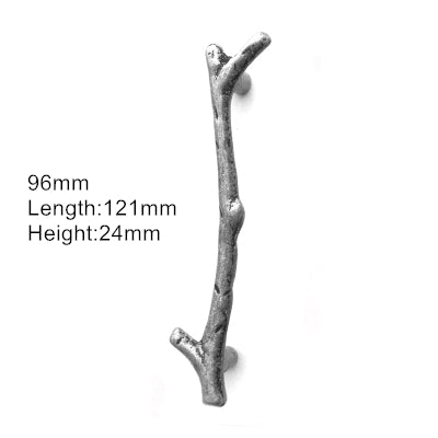 KAK Creative Black Silver Tree Branch Handles 96mm 128mm Kitchen Cabinet Drawer Door Handles Pulls Knobs  Furniture Hardware