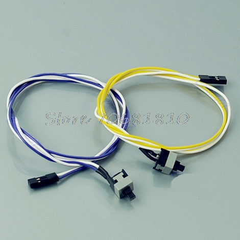 10Pcs/lot PC Computer Desktop ATX Power On Supply Reset Switch Connector Cable Cord #R179T#Drop Shipping