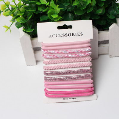 10pcs/pack Hair Tie Set  2016 Women Fashion  Hair Bands Hair Accessories Trendy Hairband For Women Elastic Sets Braid Elastic