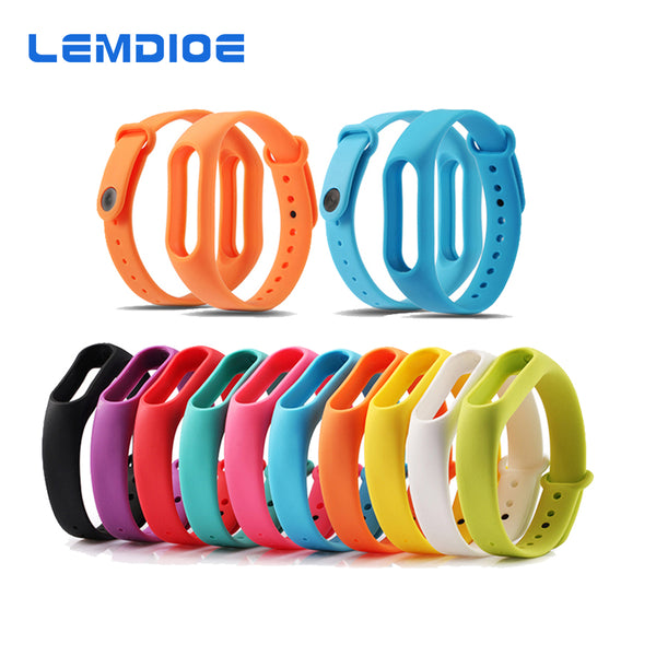 LEMDIOE Multicolor Silicone Wrist Band Bracelet Wrist Strap Replacement for Miband 2 Xiaomi Mi band 2 Smart Band