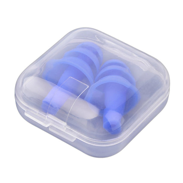 1 Pair Blue Spiral Solid Convenient Silicone Ear Plugs Anti Noise Snoring Earplugs Comfortable For Sleeping Noise Reduction