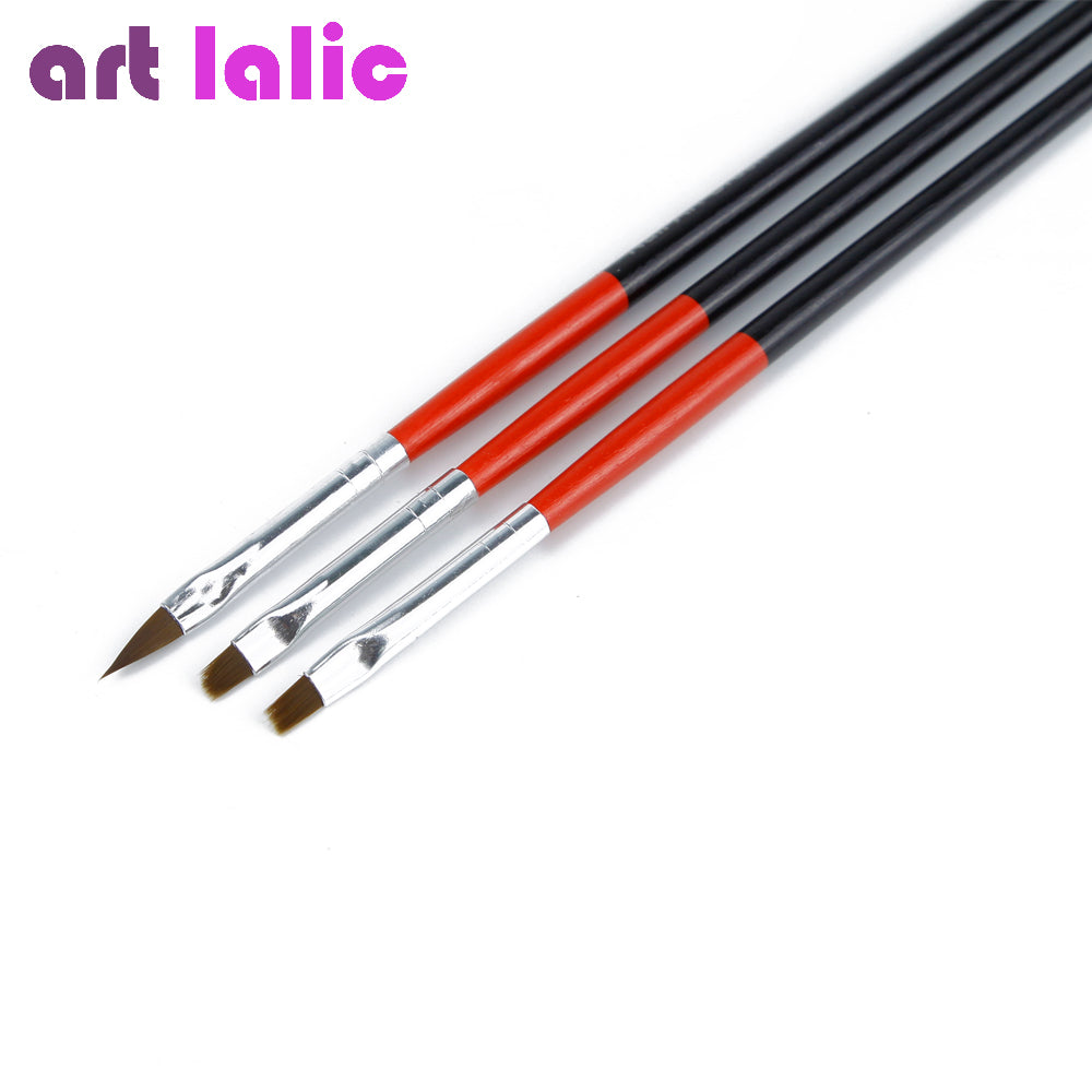 1Set/3PCS Soft and Professional Pen UV Gel Drawing Painting Nail Art Brushes Manicure Nail Tools