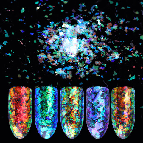 0.2g Cloud Chameleon Nail Paillette Irregular Flakies Powder Coral Color Nail Art Glitter Sequins Manicure Decorations
