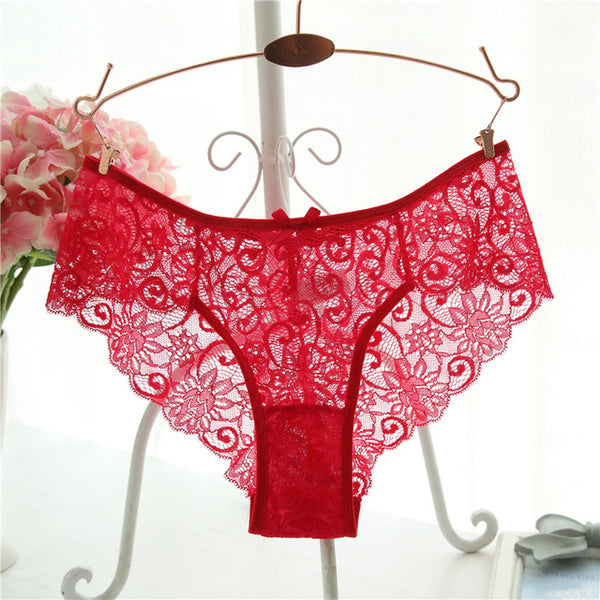 New Fashion Summer Women's Panties Transparent Underwear Women Lace Soft Briefs Sexy Lingerie Mid Waist