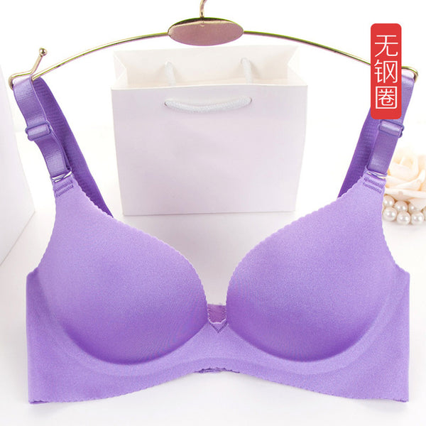 One-piece Silk Polyester Smooth Surface Push Up Bras Comfortable Atrium Sexy Bra Wire Free Adjustasble BH Soutien Gorge Bralette