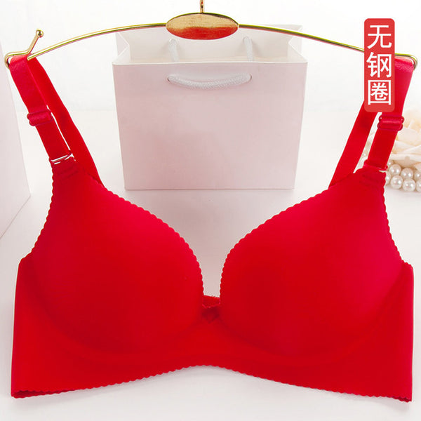 One-piece Silk Polyester Smooth Surface Push Up Bras Comfortable Atrium Sexy Bra Wire Free Adjustasble BH Soutien Gorge Bralette