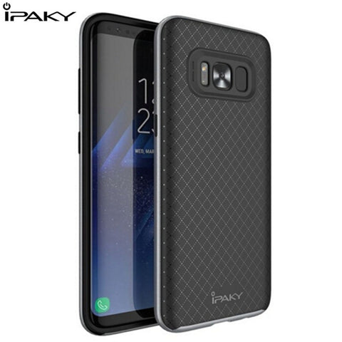 IPAKY Original For Samsung galaxy S8 /S8 Plus Case Soft TPU PC Frame Silicon Cover For Samsung S5 S6 Edge Anti Knock Hybrid Case