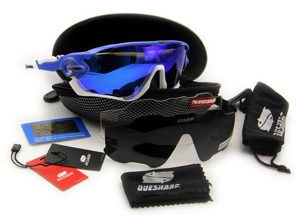 2017 Most Popular Queshark Brand TR90 Frame Polarized Sunglasses For Cycling Eyewear Cycling Glasses Bike Sunglasses