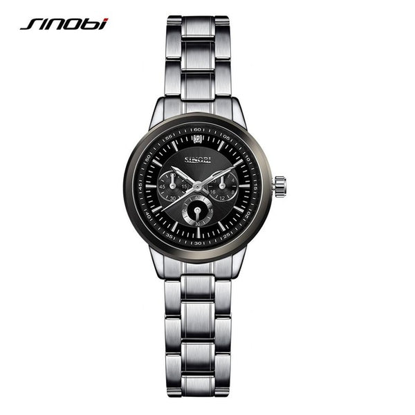 SINOBI Women's Bracelet Fashion Steel Wrist Watches Luxury Brand Geneva Quartz Clock Ladies Wristwatch Relojes Mujer Saatler