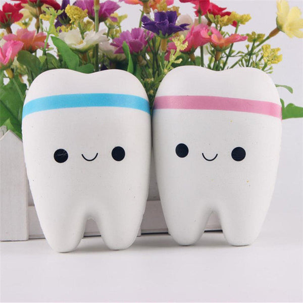 2017 New Cute Creative Smiley Tooth stress ball Smash It  Very Soft Slow Rising Squeeze Rare Kids  Grownups Toy