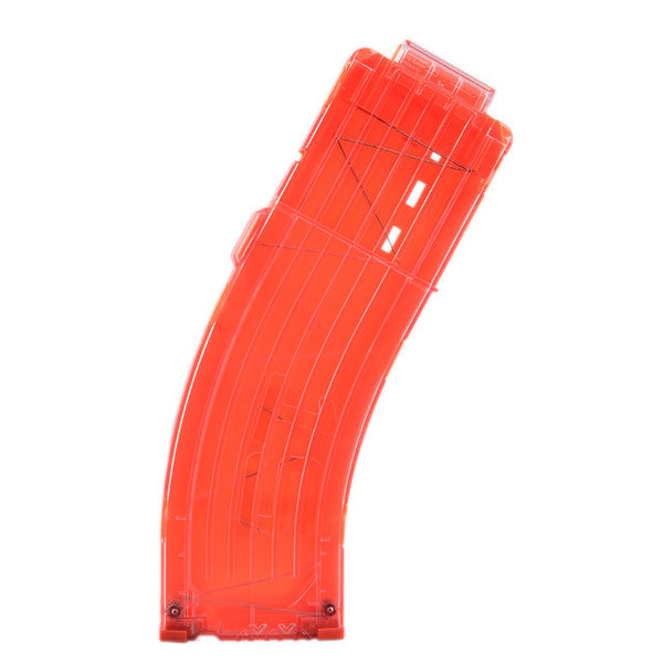 AK Model Curve Soft Bullet Clips For Nerf Toy Gun 15 Bullets Ammo Cartridge Dart For Nerf Gun Clips - Transparent + Orange