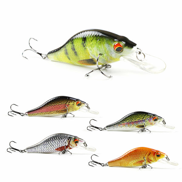 5 Color 3.5"/10.7g Bionic Crankbait 3D Eyes Fishing Lure Unique Body textures Fish Bait 6# Strong Treble Hooks pesca HML11B