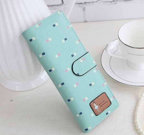 2016 women Card credit  wallet two-folded buckle long design Card Holders lady's card bag wallet free shiping