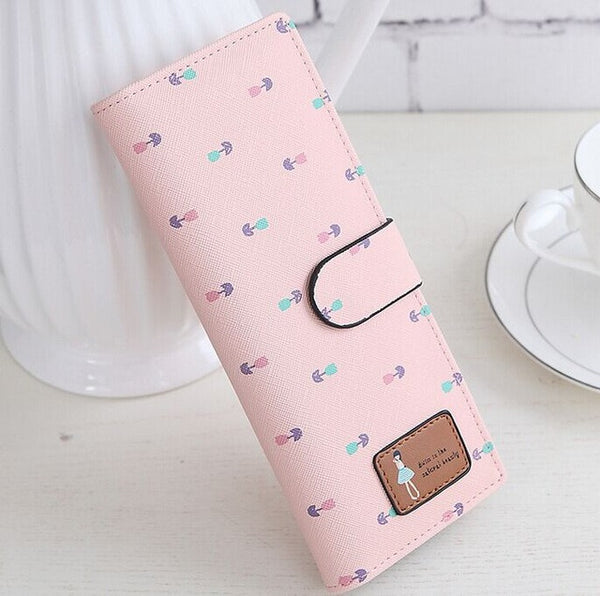 2016 women Card credit  wallet two-folded buckle long design Card Holders lady's card bag wallet free shiping