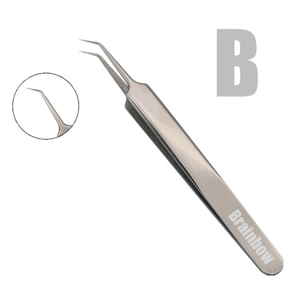 Brainbow 1piece Acne Tweezers Black Head Pimples Removal Pointed Bend Gib Head Face Care Tools Blackhead Comedone Acne Extractor