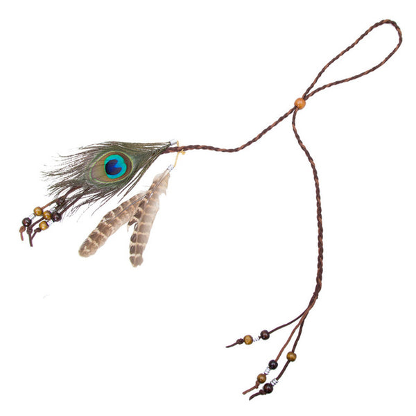 Feather Headband Women 2017 Festival Feather Headband Hippie Headdress Hair Accessories Boho Peacock Feather Headdress