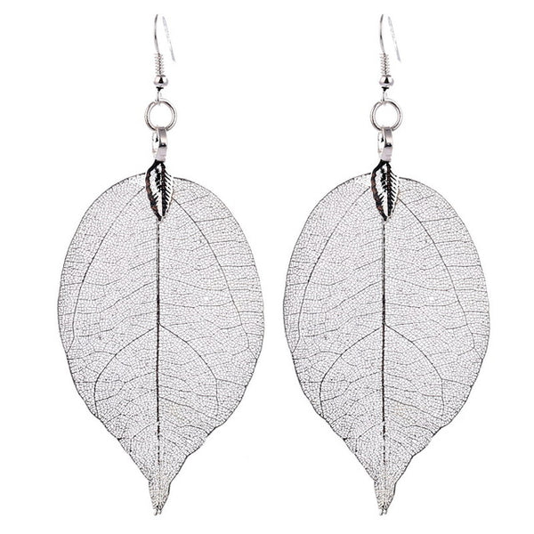 LOVBEAFAS 2017 Fashion Brincos Bohemian Long Earrings Unique Natural Real Leaf Big Earrings For Women Fine Jewelry Gift