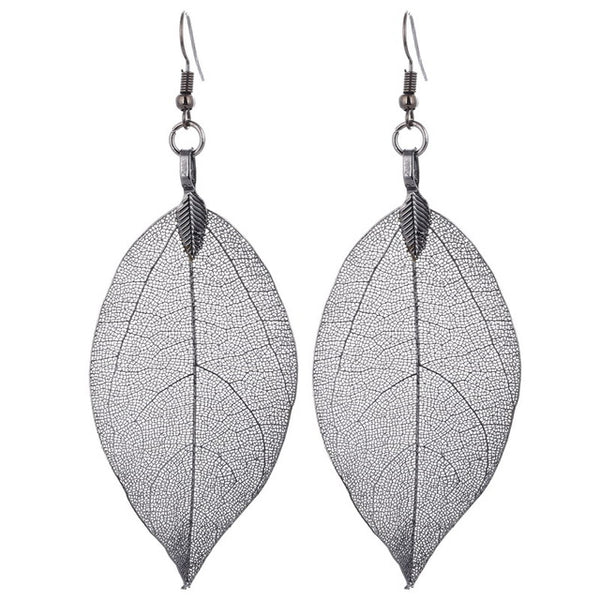 LOVBEAFAS 2017 Fashion Brincos Bohemian Long Earrings Unique Natural Real Leaf Big Earrings For Women Fine Jewelry Gift