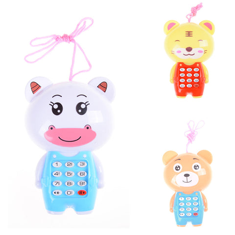 Kawaii Baby Cartoon Music Phone Toys Educational Learning Toy Phone Gift for Kids Children's Toys Random Color