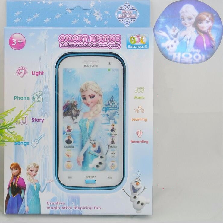 Snow Queen Toy Phone Talking Princess Anna Elsa Phone Mobile Learning & Education Baby Mobilephone Electronic Children Kids Toys
