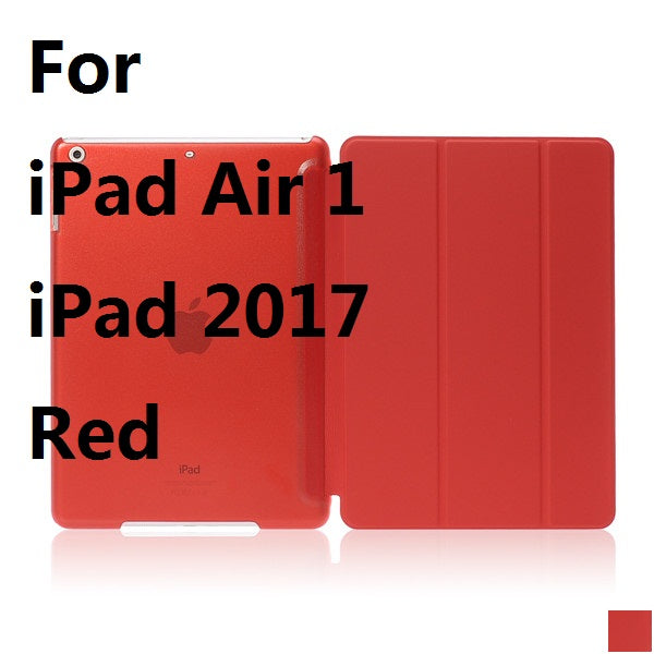 Ultra Slim Three Fold PU Leather with Crystal Hard Back Smart Stand Case Cover for iPad Air 1 2 Pro 9.7 iPad 2017 With Gift