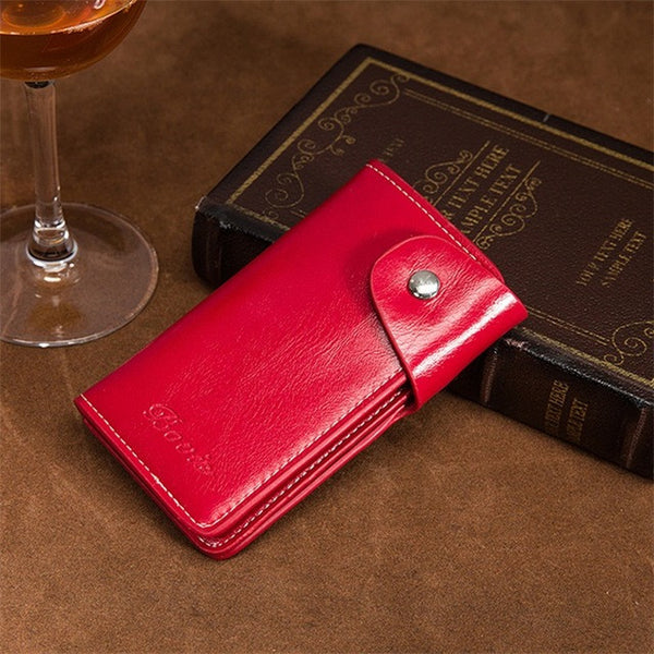 Hasp Housekeeper Leather Key Holder Organizer Key Case Key Wallet Pouch Men And Women Leather Cards Holder Keychains Housekeeper